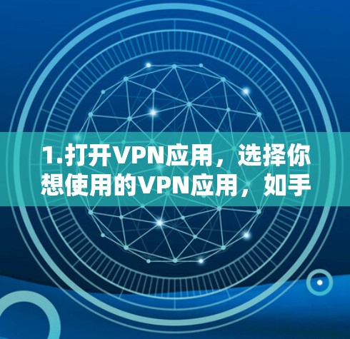 1.打开VPN应用，选择你想使用的VPN应用，如手机应用、电脑软件或手机登录页面